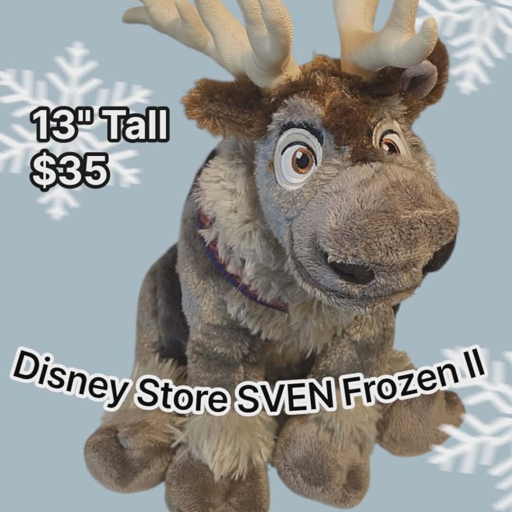 Disney Store SVEN Frozen II Reindeer Plush Sitting Animal Toy 13"